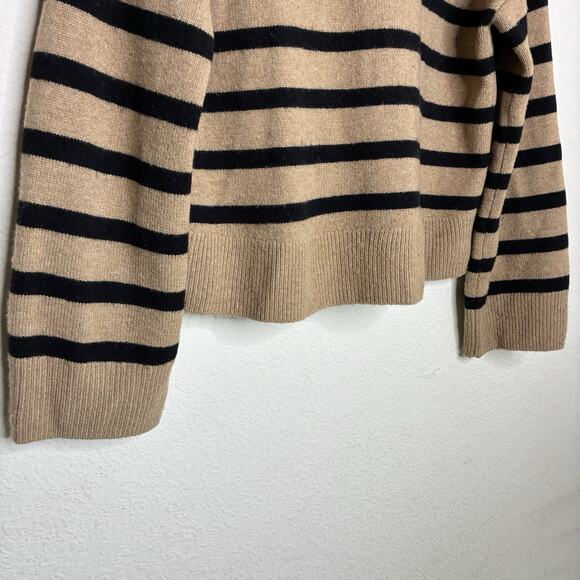 Rails Geneva Camel and Black Striped Wool Cashmere Cardigan XS - Picture 9 of 10